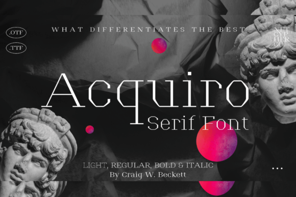 Acquiro Family: The Elegant Serif Font for Handmade Crafts